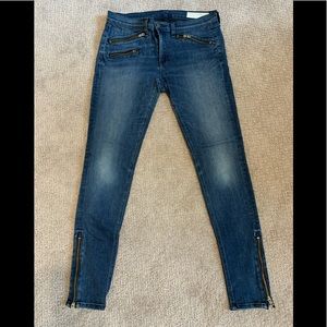 Rag & Bone Zip Detail Skinny Jean Sz 30